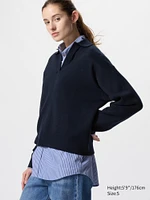 Smooth Cotton Relaxed Polo Sweater