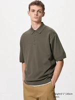 Washable Knitted Polo Sweater | Short Sleeve