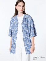 Unsodo Open Collar Shirt | Short Sleeve | Printed