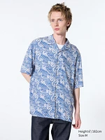 Unsodo Open Collar Shirt | Short Sleeve | Printed