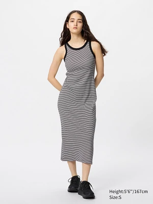 Ribbed Sleeveless Bra Dress | Striped