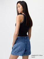 Drapey Denim Skort