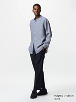 Premium Linen Shirt | Stand Collar Striped