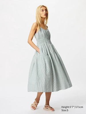 Linen Blend Camisole Dress | Striped