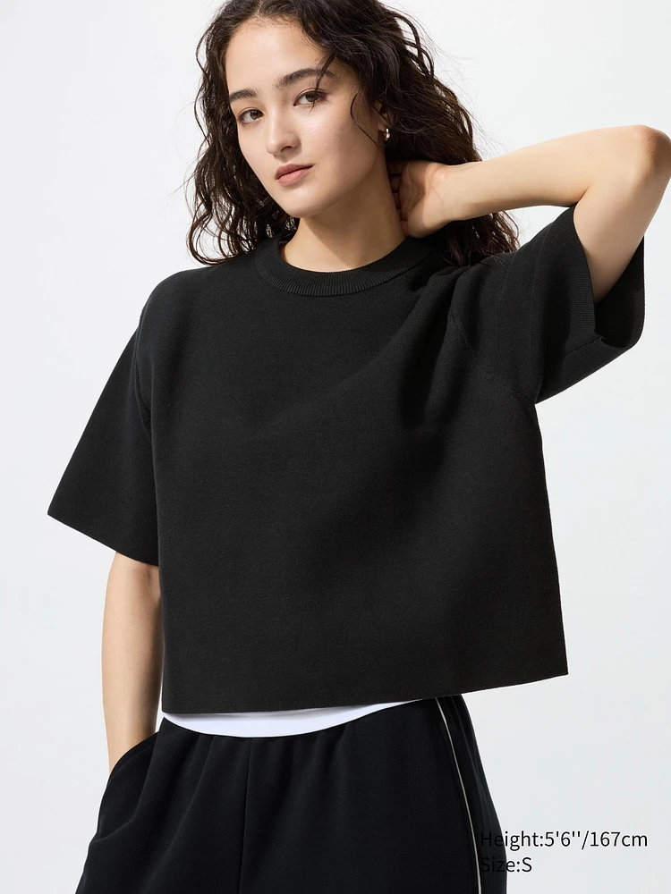 Washable Milano Ribbed Sweater | Short Sleeve