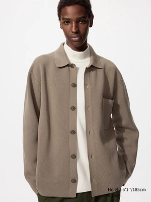 Milano Ribbed Shirt Collar Cardigan