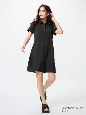 Crepe Jersey Polo Mini Dress