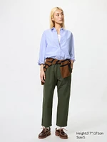 Cotton Relaxed Ankle Pants