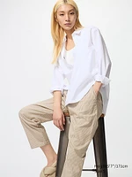 Cotton Relaxed Ankle Pants | Hickory Striped