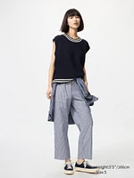 Cotton Relaxed Ankle Pants | Hickory Striped