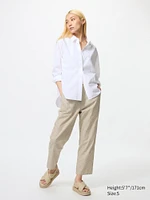 Cotton Relaxed Ankle Pants | Hickory Striped