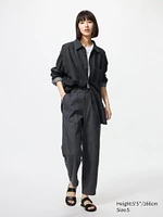 Cotton Relaxed Ankle Pants | Denim