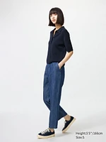 Cotton Relaxed Ankle Pants | Denim