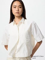 Nylon Boxy Short Shirt | Half Sleeve