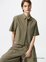 Nylon Boxy Short Shirt | Half Sleeve