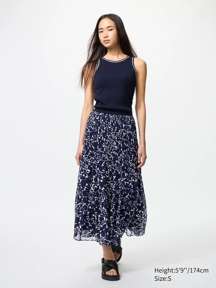 Chiffon Tiered Skirt | Printed