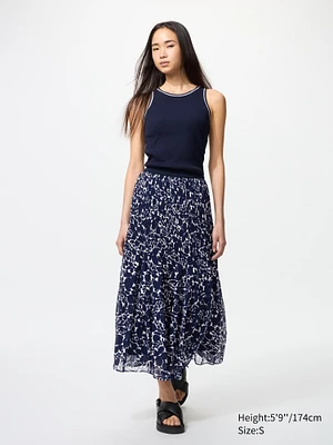 Chiffon Tiered Skirt | Printed