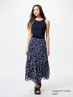 Chiffon Tiered Skirt | Printed