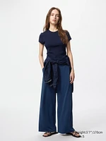 Crepe Jersey Straight Pants