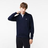 Lacoste Sweatshirt à col montant zippé en coton uni Taille Bleu Marine