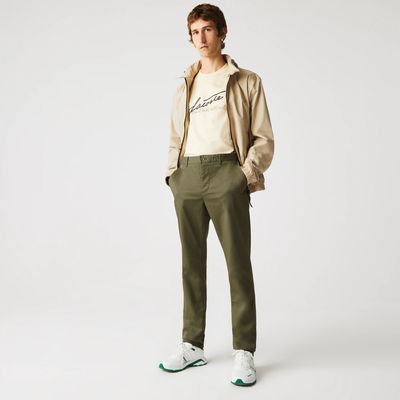 Lacoste Pantalon chino slim fit en coton stretch biologique Taille / Vert Kaki