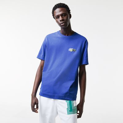 T-shirt homme Lacoste Holiday relaxed fit avec badge effet BD Taille Bleu