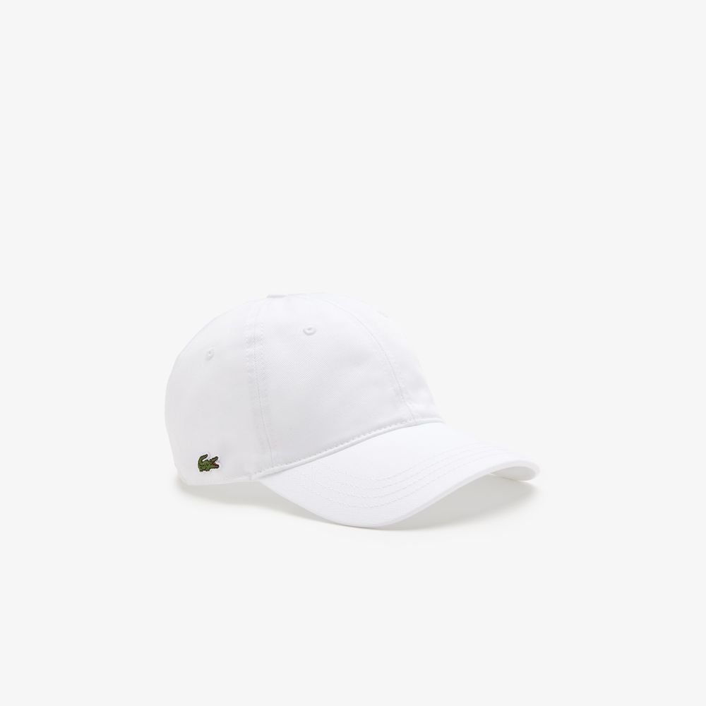 Casquette unisexe Lacoste en twill de coton biologique Taille Taille unique Blanc