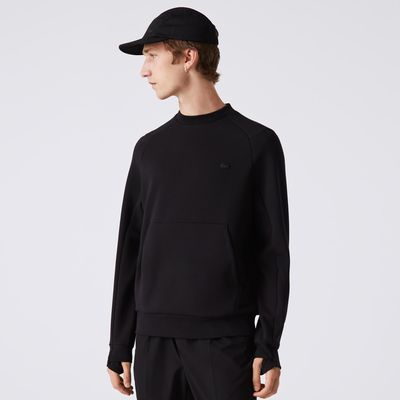 Lacoste Sweatshirt à col rond en coton mélangé avec poche kangourou Taille Noir