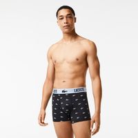 Lacoste Lot de 3 boxers courts homme en jersey de polyester recyclé Taille Noir/gris Foncé/blanc
