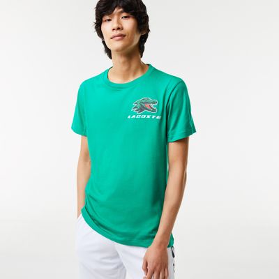 T-shirt homme Tennis Lacoste Sport avec imprimés crocodiles Taille Vert