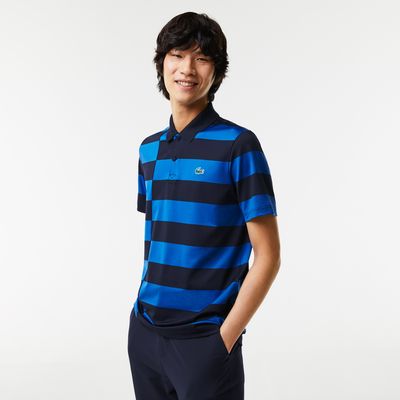 Polo homme Golf Lacoste Sport à rayures en jersey technique Taille Bleu Marine/bleu