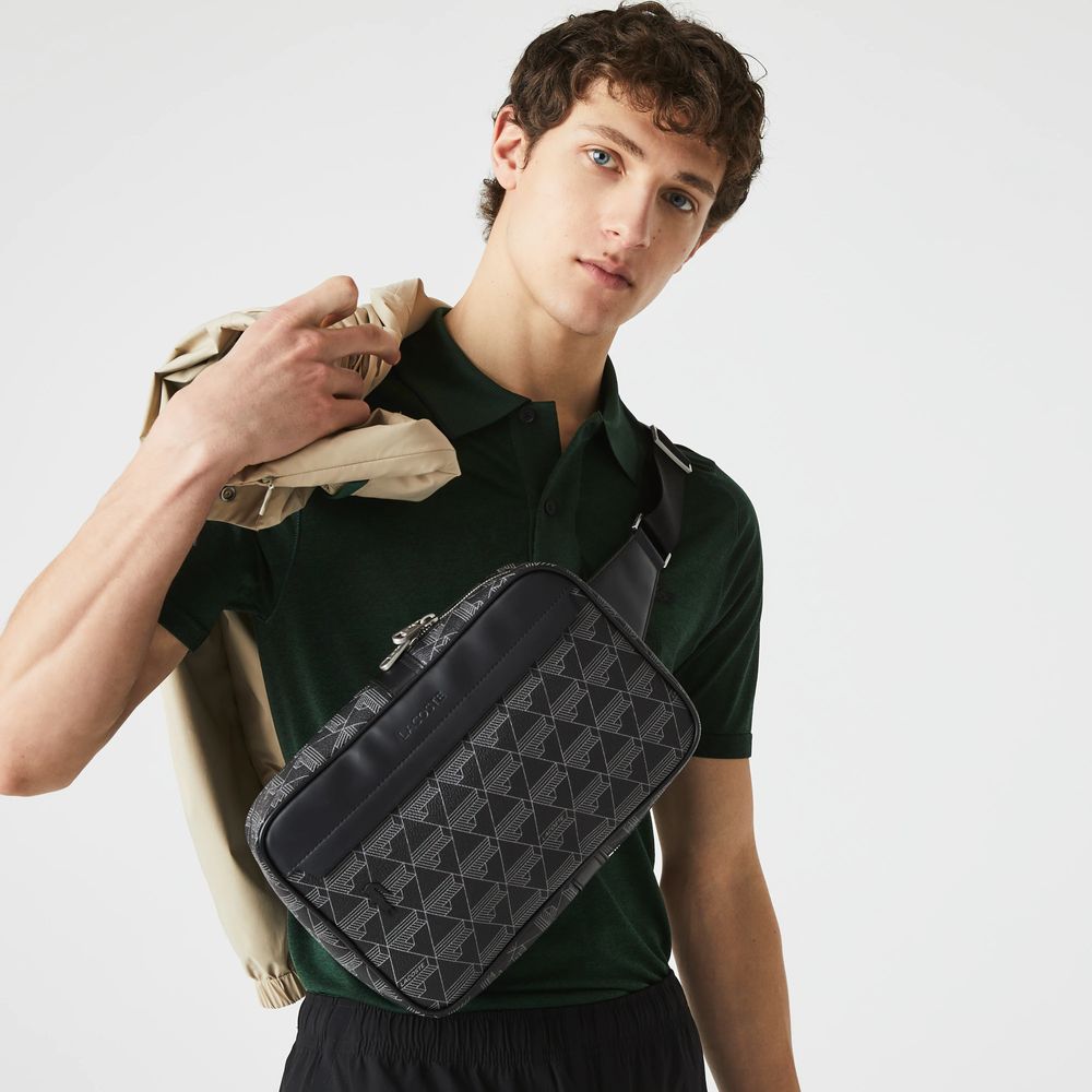 Sacoche The Blend En Toile Monogramme Sacoche Lacoste pour homme