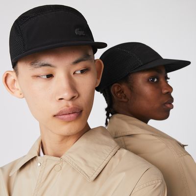 Lacoste Casquette bi-matière unie avec crocodile en silicOne Taille Taille unique Noir