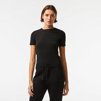 Lacoste T-shirt à col rond en coton mélangé Taille Noir