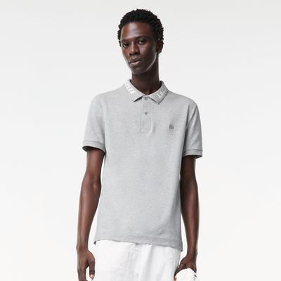 Polo homme slim fit en piqué stretch avec marquage Lacoste Taille Gris Chin