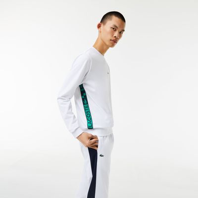 Sweatshirt homme technique Tennis Lacoste Sport avec imprimés Taille Blanc