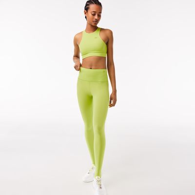 Legging femme compressible Lacoste avec sous-pieds Taille Jaune