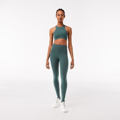 Legging femme compressible Lacoste avec sous-pieds Taille Vert