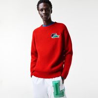 Pull homme Lacoste Holiday badge grand crocodile Taille Rouge