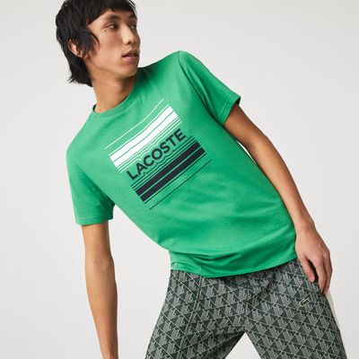 T-shirt Lacoste Sport en coton biologique avec imprimé logo stylisé Taille Vert
