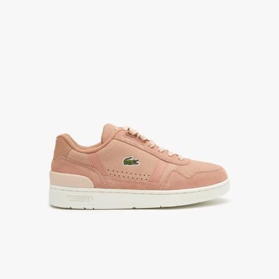 Sneakers T-Clip femme Lacoste en cuir Taille Marron/beige