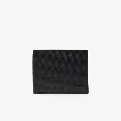 Lacoste Portefeuille Chantaco en cuir piqué uni 3 cartes Taille Taille unique Noir