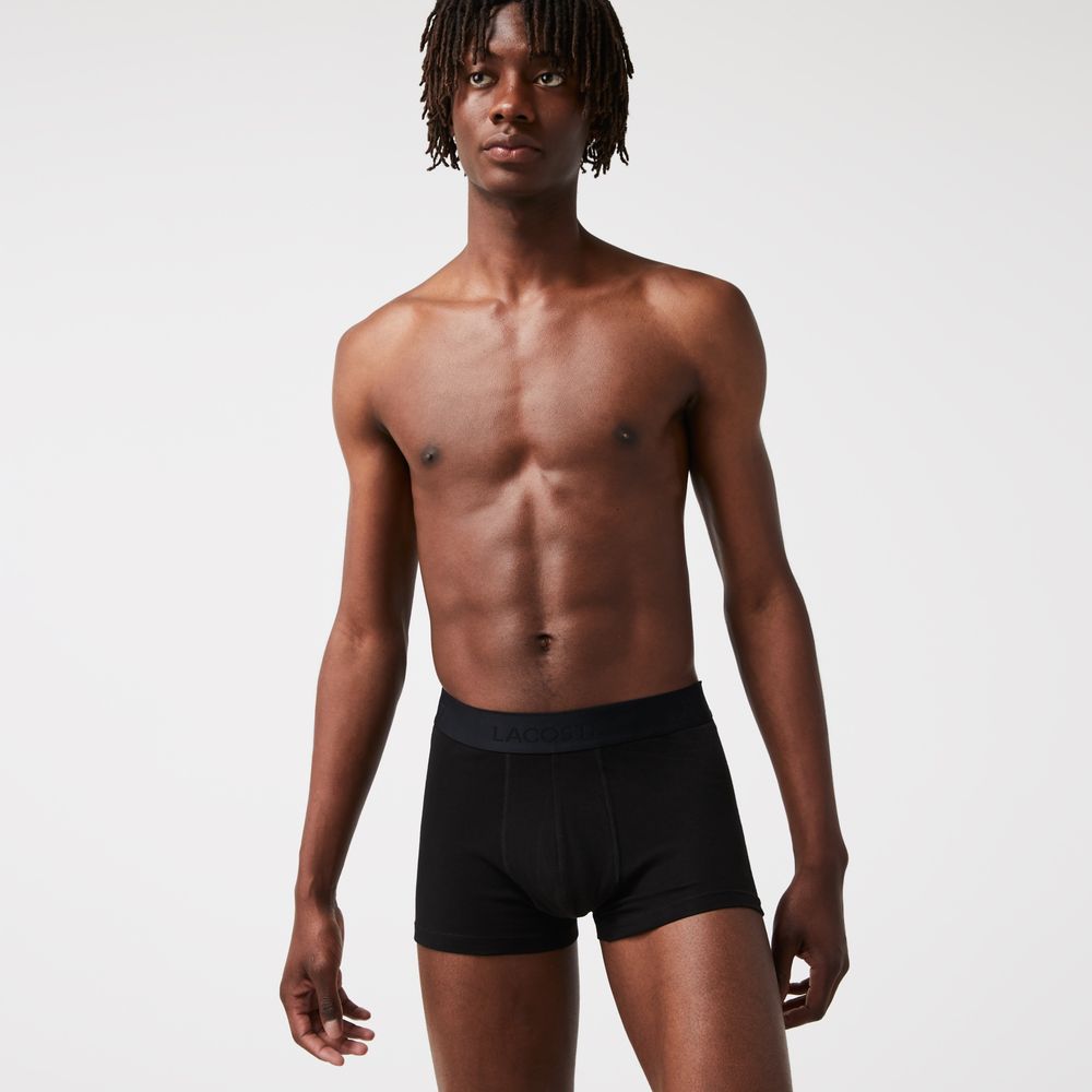 Lacoste Lot De 3 Boxers Courts Casual Noirs Taille Noir