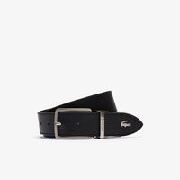 Ceinture en cuir grainé à boucle gravée Lacoste Taille cm Noir