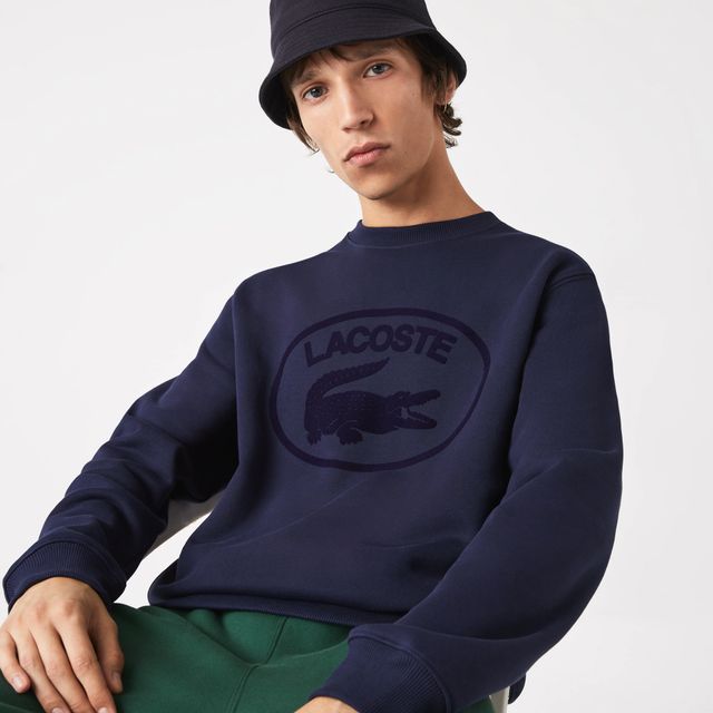 Sweatshirt homme relaxed fit Lacoste en coton biologique Taille Bleu Marine