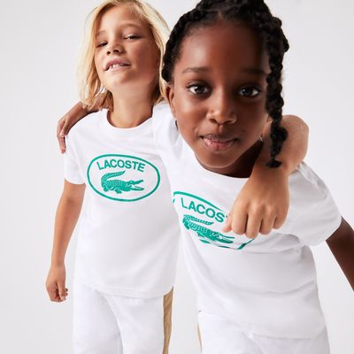 T-shirt enfant avec marquage contrasté Lacoste en jersey de coton Taille ans Blanc