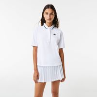 Polo femme Tennis Lacoste Sport en piqué thermorégulateur Taille Blanc/vert