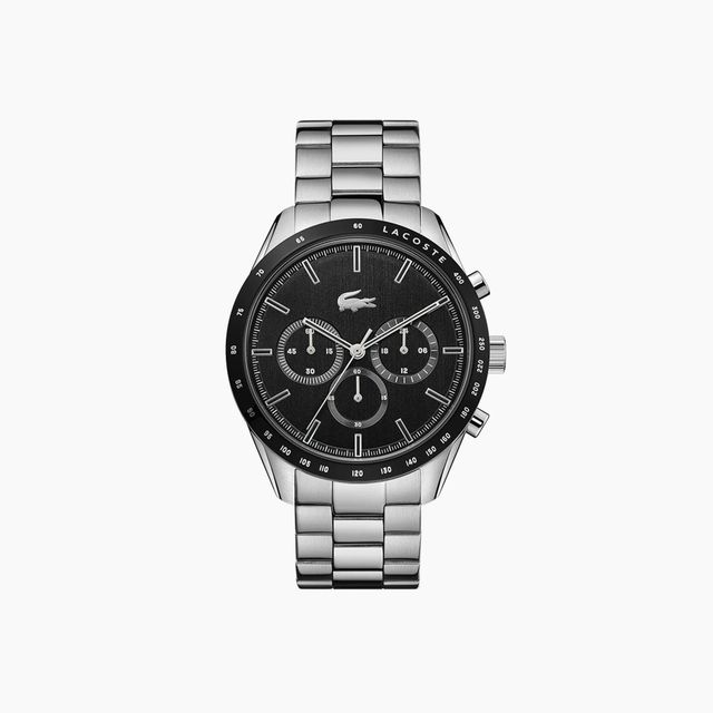 Lacoste Montre Boston chronographe noire Taille Taille unique Argent