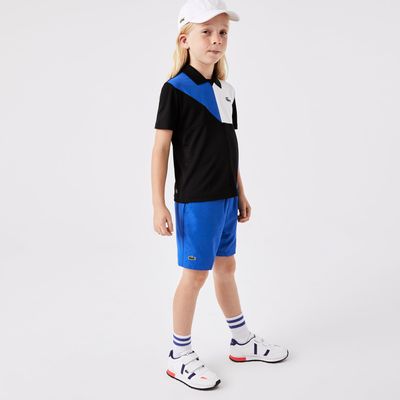 Short garçon Lacoste Sport en taffetas diamanté Taille 5 ans Bleu