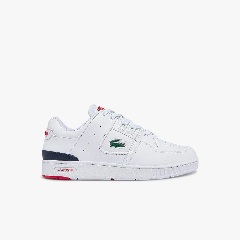 Lacoste Sneakers Court Cage homme en cuir Taille Blanc/marine/rouge